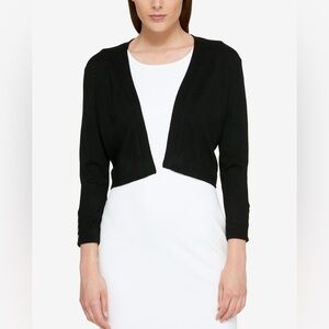 Tommy Hilfiger Women's Elegant Metallic Black Cardigan Sweater Medium